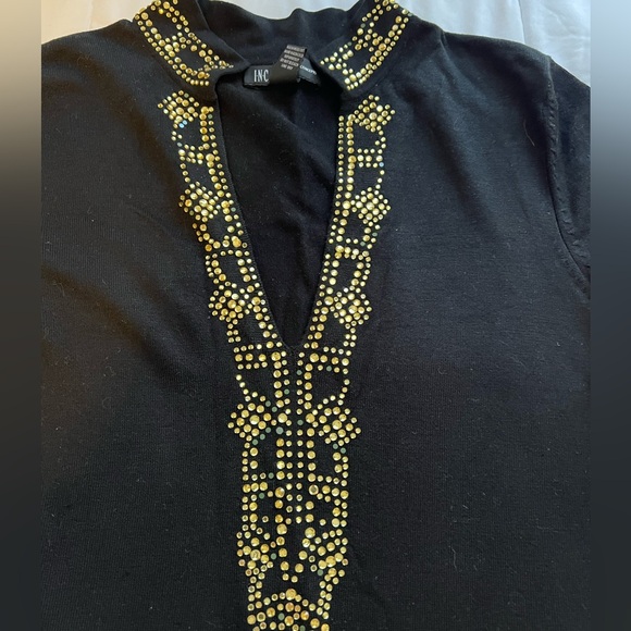 I.N.C. Women’s Black and Gold Rhinestone embellished sweater - Picture 3 of 6